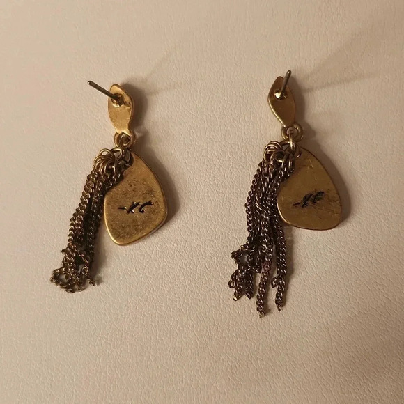 Kenneth Cole Gold Tone Stud Drop Earrings - Picture 3 of 3